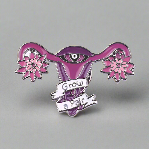 "Grow a Pair" Feminist Enamel Lapel Pin