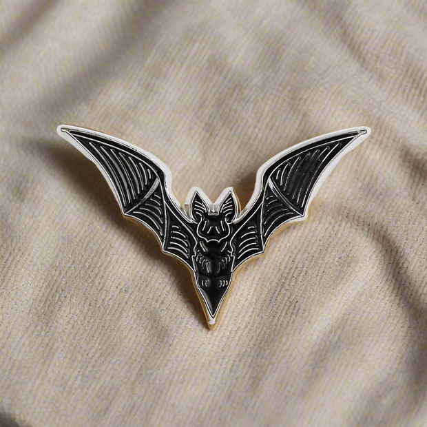 Flying Bat Enamel Lapel Pin