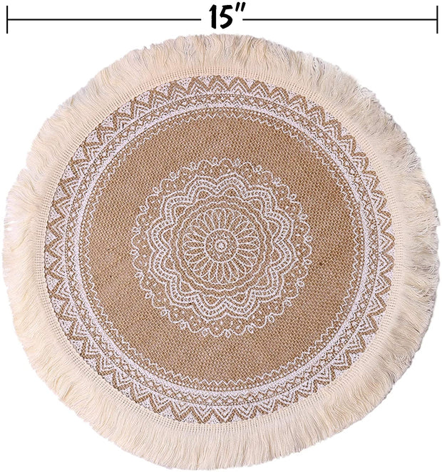 Round Bohemian Cotton Placemat 4-Piece Set