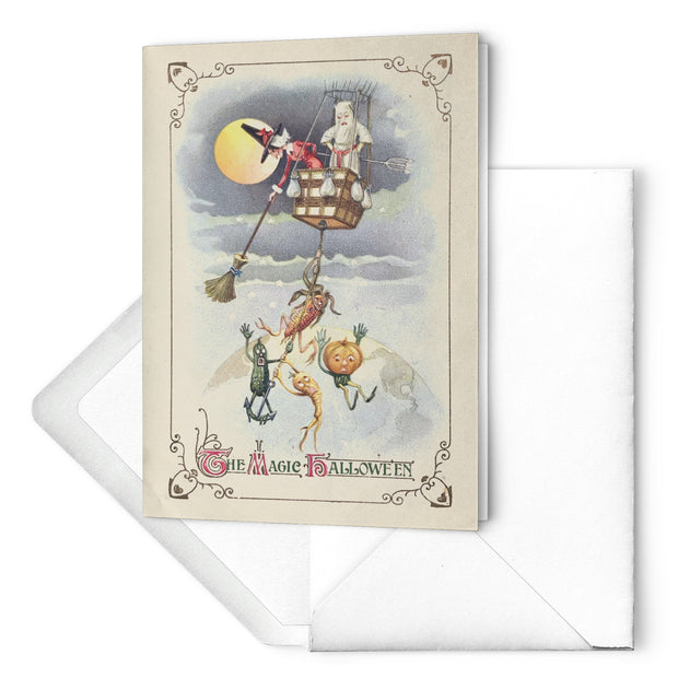 "The Magic Halloween" Antique Greeting Card