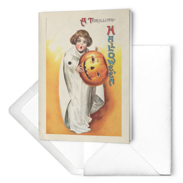 "A Thrilling Halloween" Antique Greeting Card
