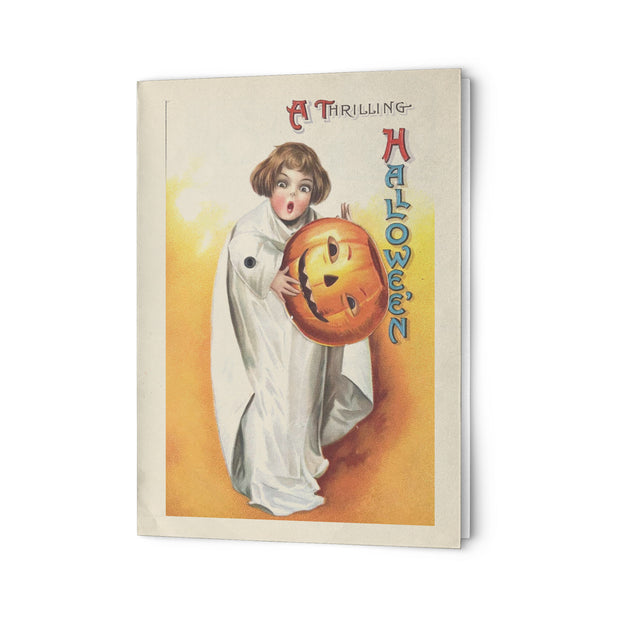 "A Thrilling Halloween" Antique Greeting Card