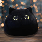 Adorable Squishy Black Cat Plush Toy - Soft and Fuzzy Huggable Toy for Children or Adults - High-Quality Polyester with Embroidered Accents - Perfect Cuddly Companion