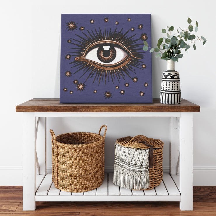 Toile carrée Art déco « All Seeing Eye » - Violet