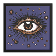 Impression d'art carrée encadrée "All Seeing Eye" - Violet