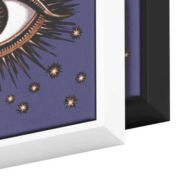 "All Seeing Eye" Art Deco Square Framed Canvas - Violet