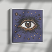 Lienzo enmarcado cuadrado Art Déco "El ojo que todo lo ve" - ​​Violeta