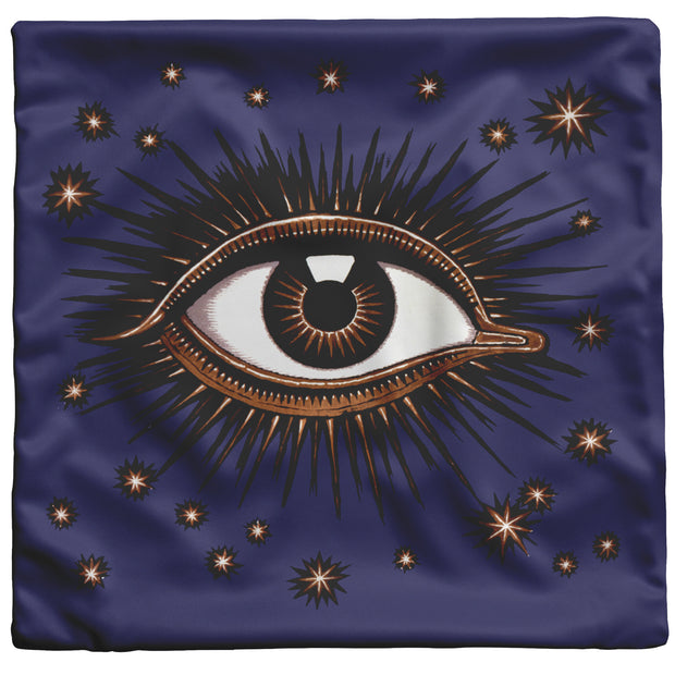 "All Seeing Eye" Art Deco Throw Pillow - Violet