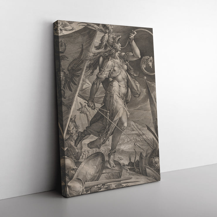 Envoltura de lienzo rectangular "Bellona liderando los ejércitos del Emperador"