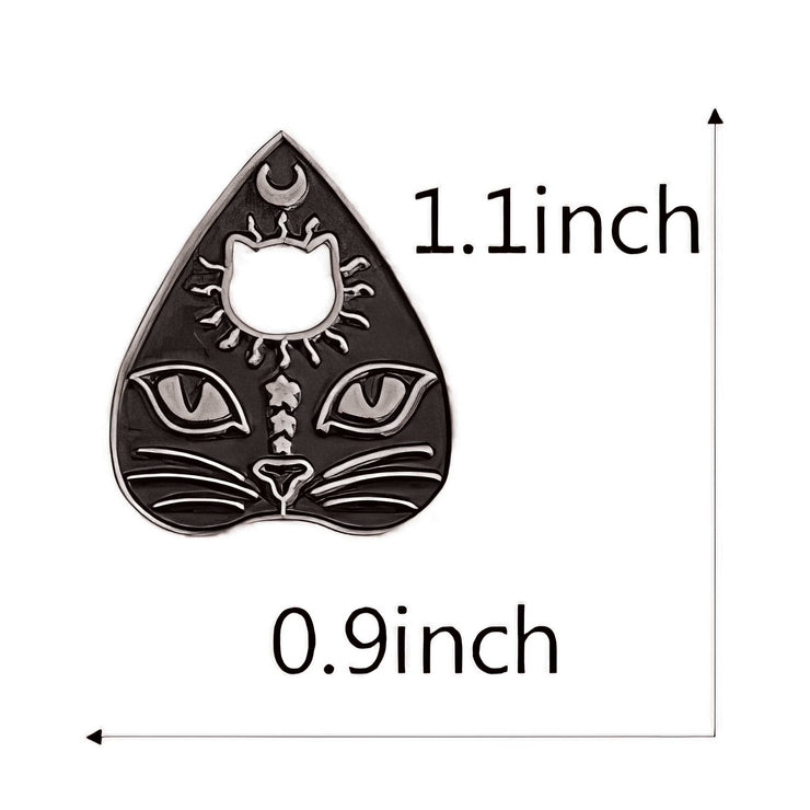Cat Planchette Enamel Lapel Pin