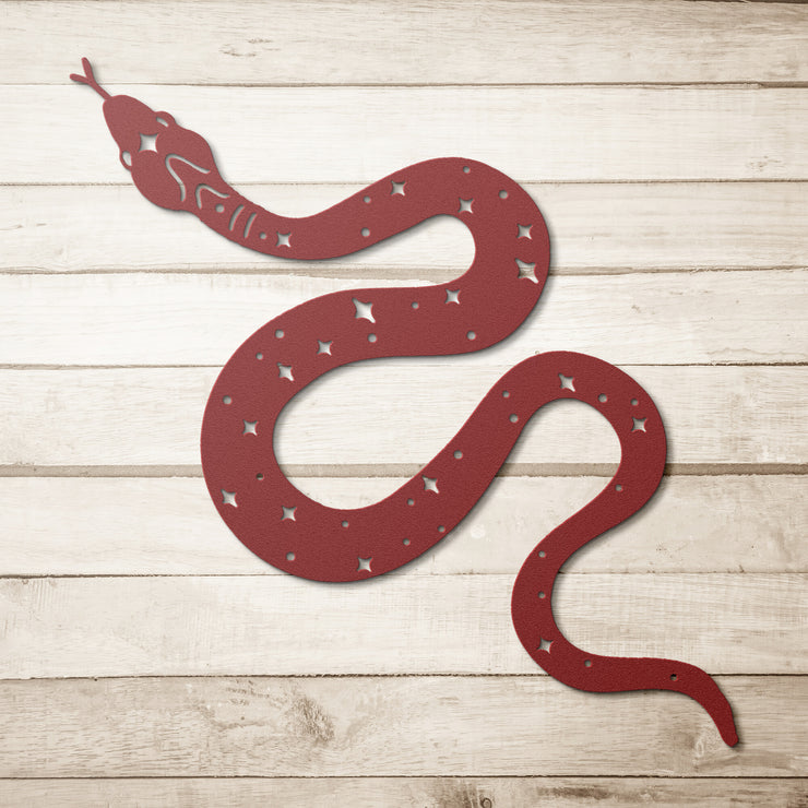 "Cosmic Snake" Die-Cut Metal Sign
