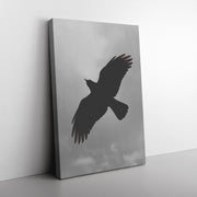 "Crow on a Cloudy Day" Rectangle Canvas Wrap