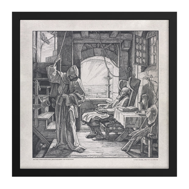"Death as a Friend" by ﻿Alfred Rethel Square Framed Art Print
