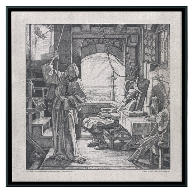 "Death as a Friend" by Alfred Rethel Square Framed Canvas
