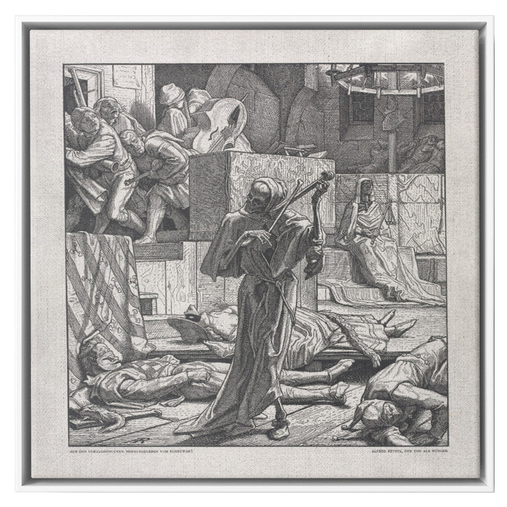 "Death as a Strangler" by Alfred Rethel Square Framed Canvas