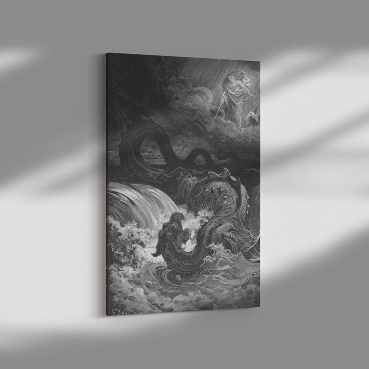Envoltura de lienzo rectangular "La destrucción del Leviatán" de Gustave Doré