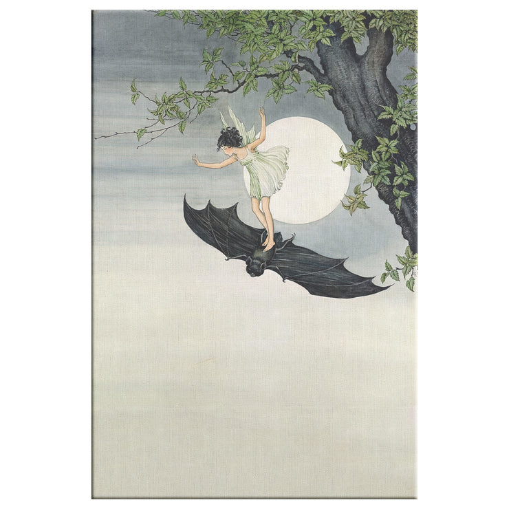 "Fairy Riding a Bat" by Ida Rentoul Outhwaite Rectangle Canvas Wrap