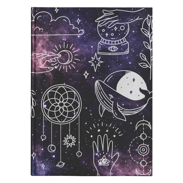 Doodle de astrología con estampado de galaxia Cuaderno de tapa dura