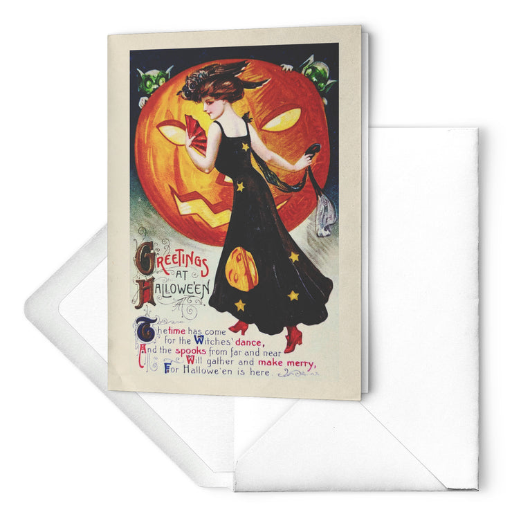 "Greetings at Halloween" Antique Greeting Card