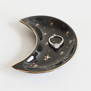 Crescent Moon Ceramic Jewelry Valet Dish