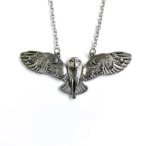 Silent Spirit of the Forest Barn Owl Necklace