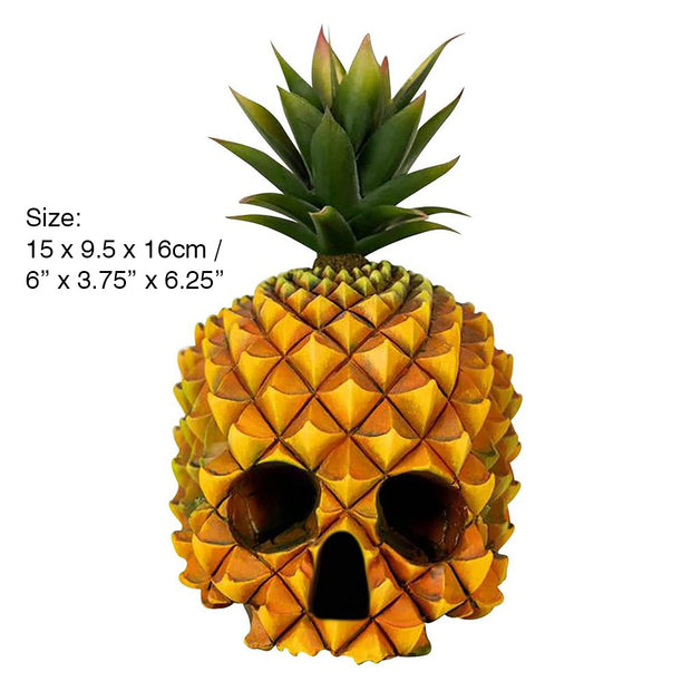 Tropical Pineapple Skull Sculpture