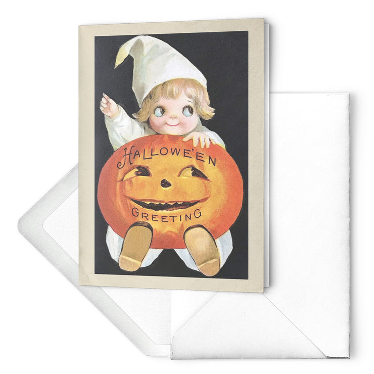 Tarjeta de felicitación antigua "Saludo de Halloween"