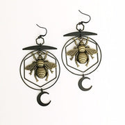 Moon Bee Dangle Earrings