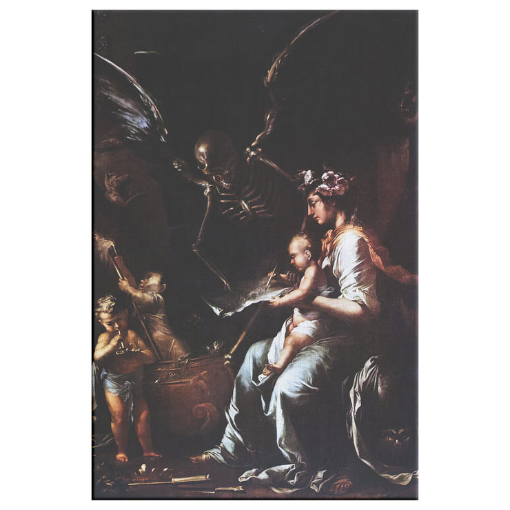 « Fragilité humaine » par Salvator Rosa, enveloppe sur toile rectangulaire