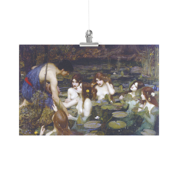 "Hylas and the Nymphs" by John William Waterhouse Matte Poster