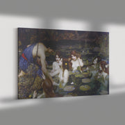 "Hylas and the Nymphs" by John William Waterhouse Rectangle Canvas Wrap