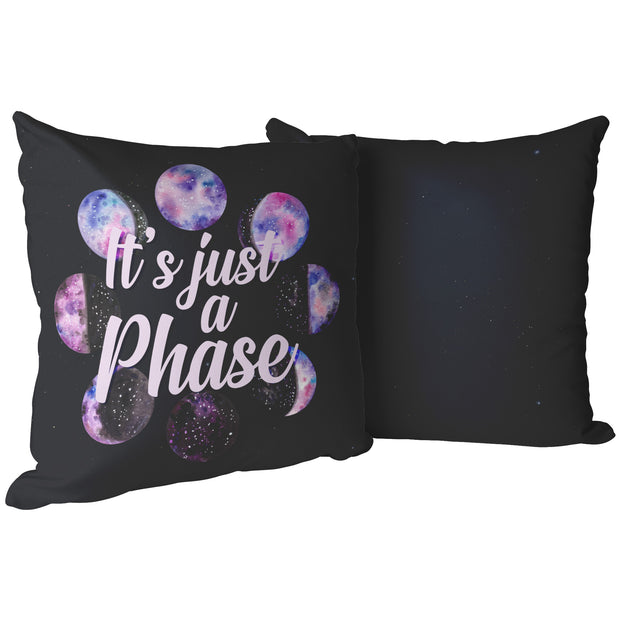 "It's Just a Phase" Moon Phase Throw Pillow