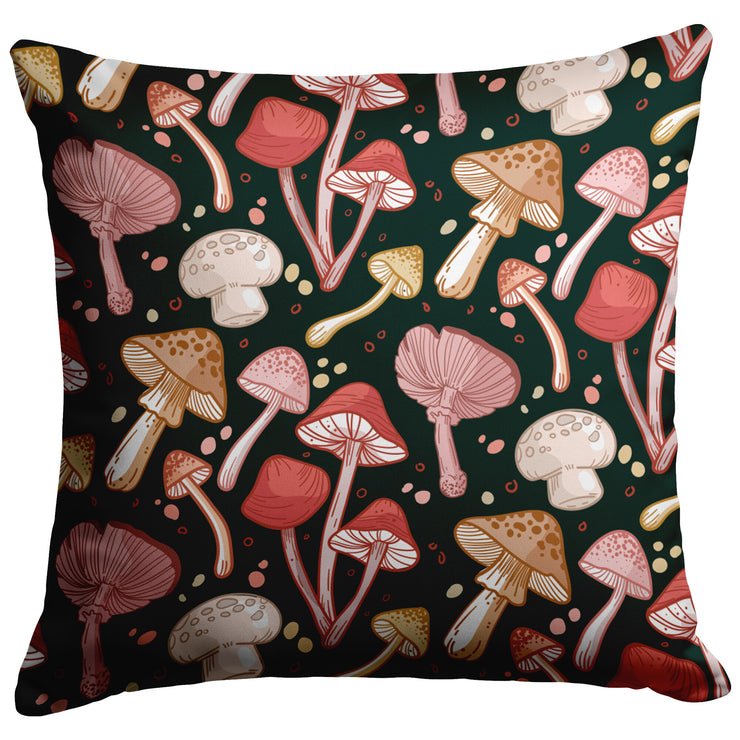 "Many Mushrooms" Throw Pillow