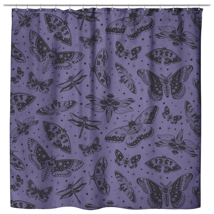 Rideau de douche en tissu « Royaume des papillons »