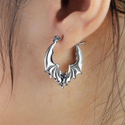 Flying Bat Hoop Earrings