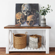 "Pyramid of Skulls" by Paul Cézanne Square Canvas Wrap