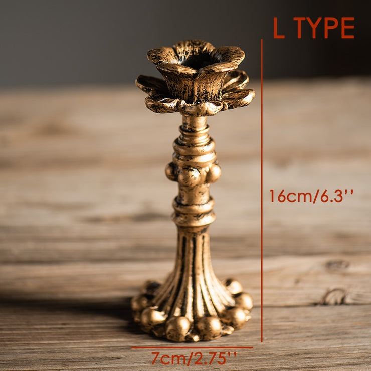 Antique Style Taper Candlestick Holder Set