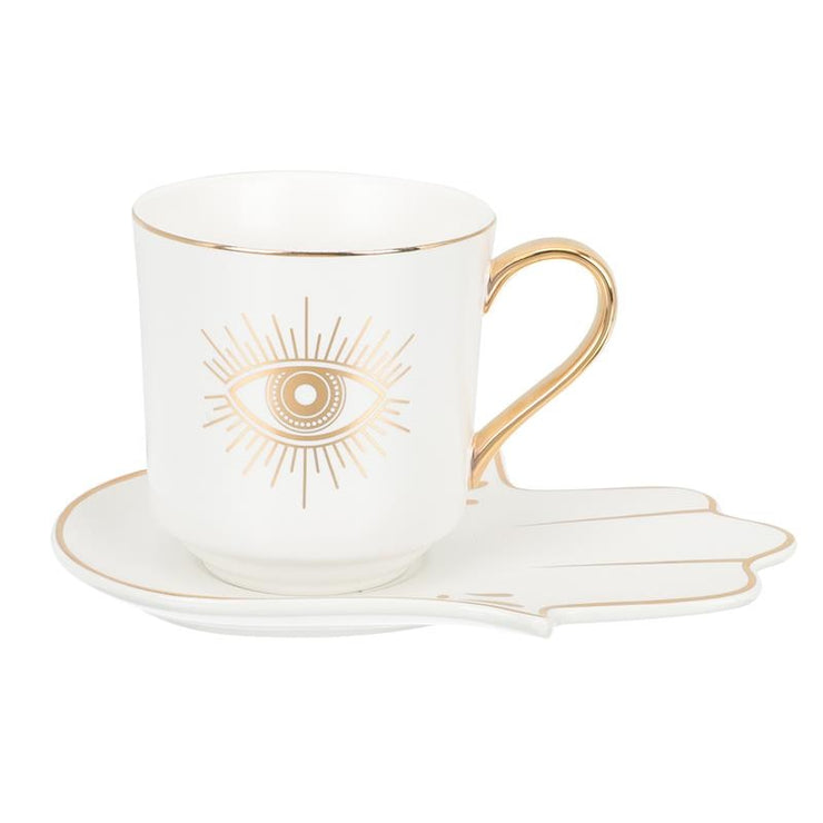 Hamsa & Evil Eye Mug and Saucer Gift Set