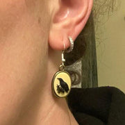 Crow Cameo Cabochon Earrings