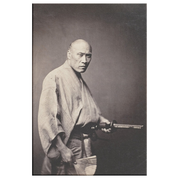 "Samurai, Yokohama" Photograph by Felice Beato Rectangle Canvas Wrap