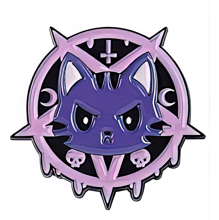 Pentagram Cat Enamel Lapel Pin