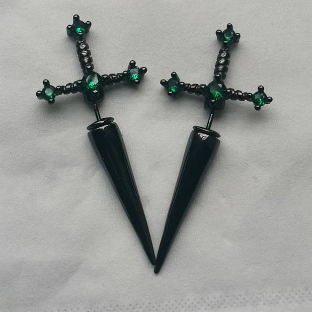 The Sword of Orion Rhinestone Studded Earrings