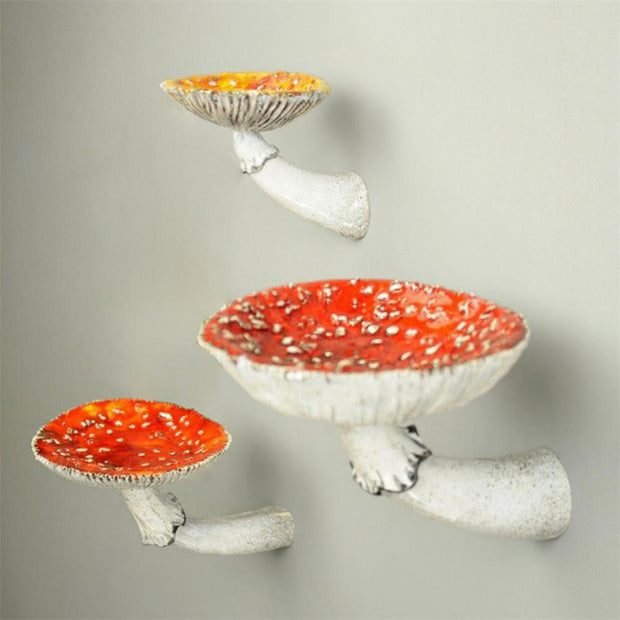 Amanita Mushroom Floating Wall Shelf