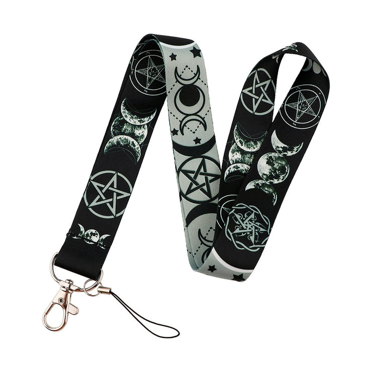 Porte-clés de lanière de pentagramme de sorcière