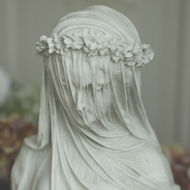 "The Veiled Lady" Gothic Sculpture Bust