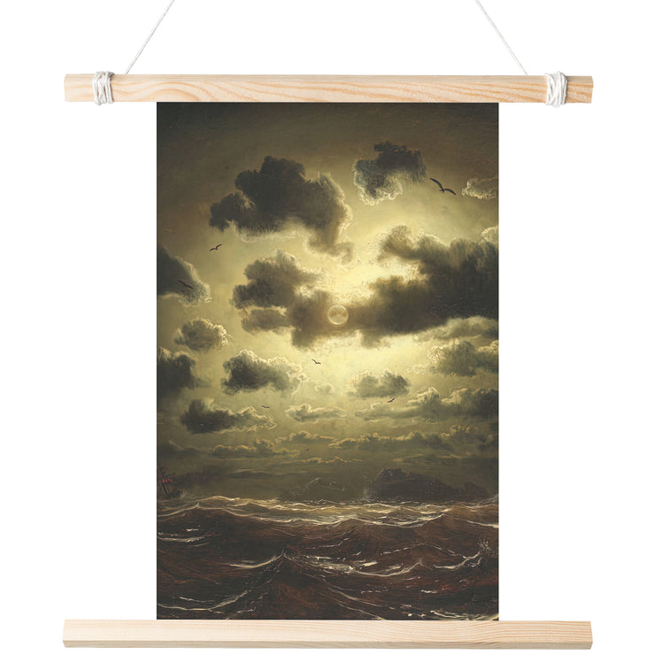 "Mar tormentoso en el faro" de Marcus Larson Matte Poster