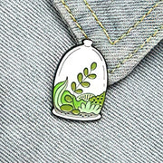 Pin de solapa esmaltado Cloche de planta suculenta