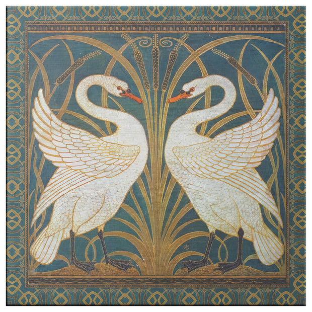 Envoltorio De Lienzo Cuadrado "Swan, Rush and Iris" de Walter Crane