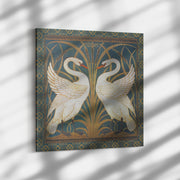 "Swan, Rush and Iris" by Walter Crane Square Canvas Wrap
