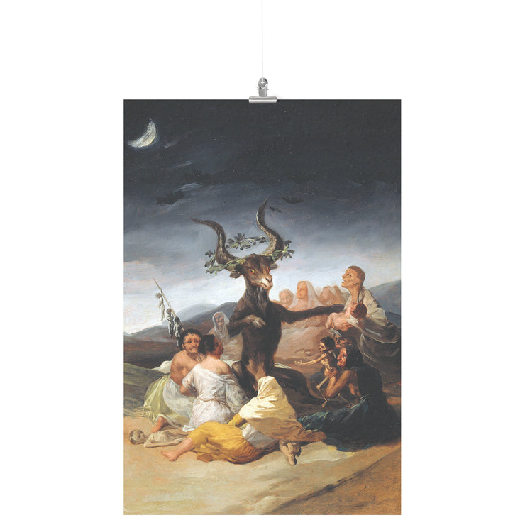 "El sábado de las brujas" (El Aquelarre) de Francisco Goya Póster mate
